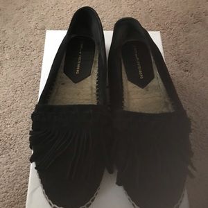 Black suede espadrilles